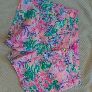 Lilly Pulitzer Tropical Pink and Green Shorts